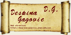 Despina Gagović vizit kartica